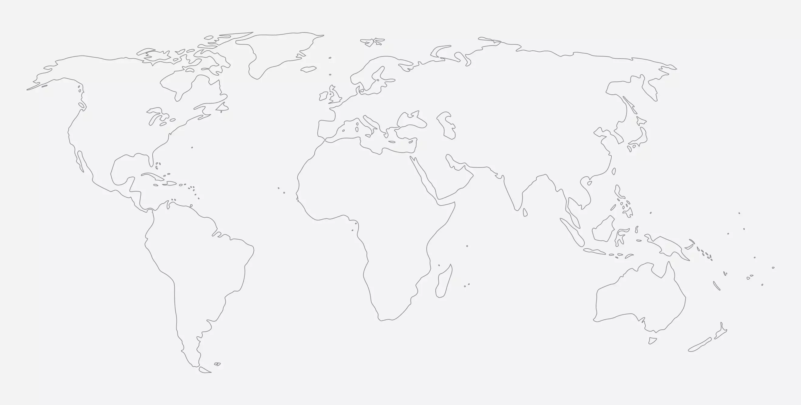 World map with worldwide sales partners